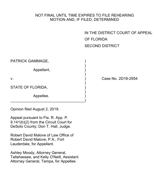Malove Wins Jury Tampering Appeal on Double Jeopardy Grounds. Client’s Sentence Reduced by 10 Years. Immediate Release from Prison Ordered by Second DCA